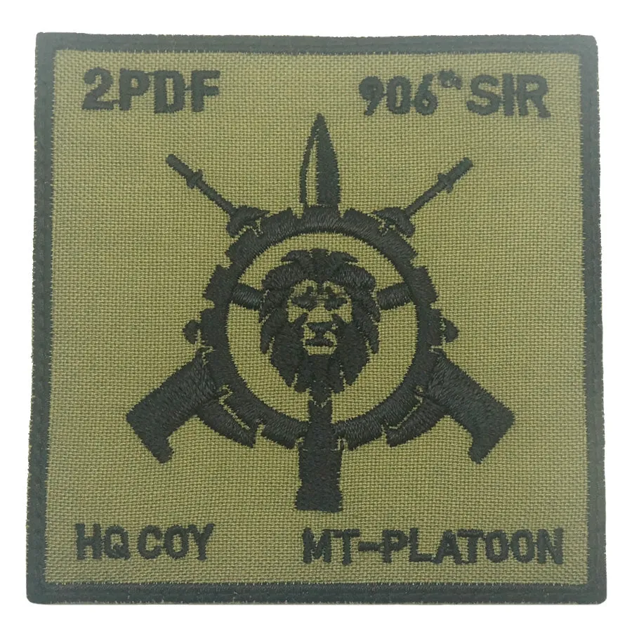 2PDF 906 SIR HQ COY MT-PLATOON-PATCH - OLIVE GREEN