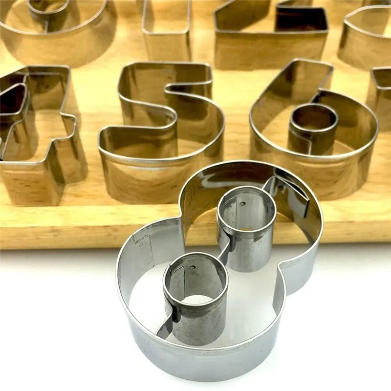 3D Number Shaped Cookie Molds 9 pcs/Set
