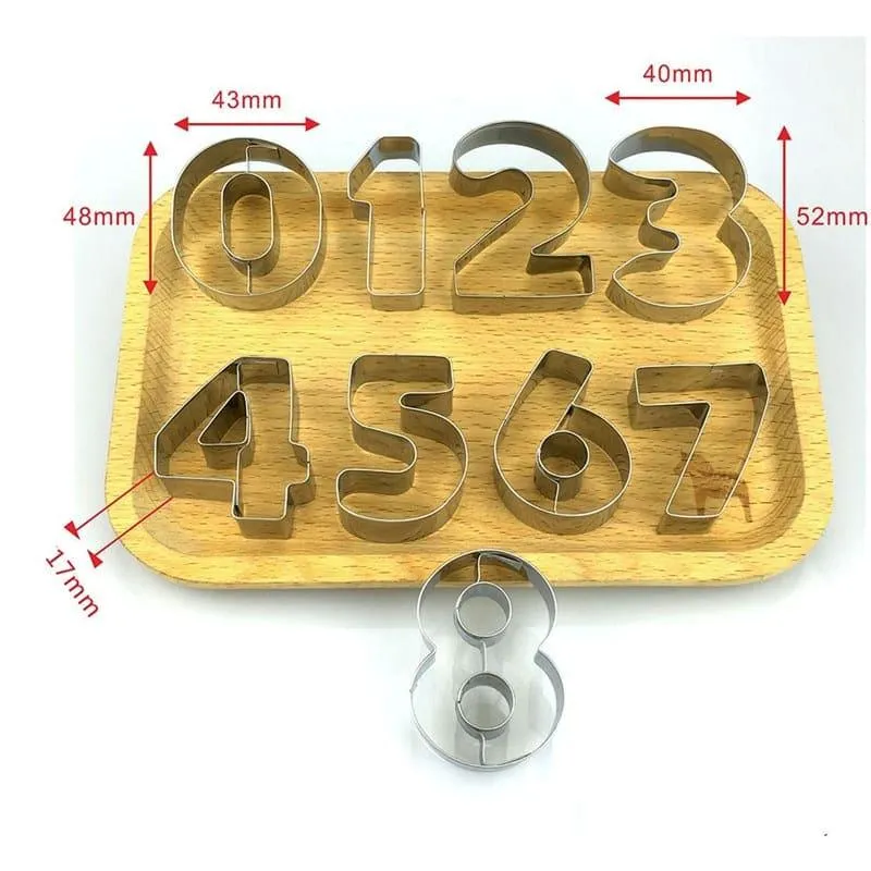 3D Number Shaped Cookie Molds 9 pcs/Set