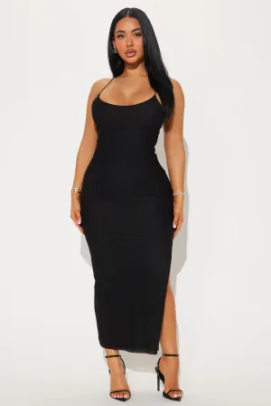 Alana Crochet Maxi dress - Black