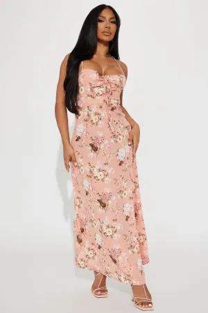 Belle Floral Maxi Dress - Salmon