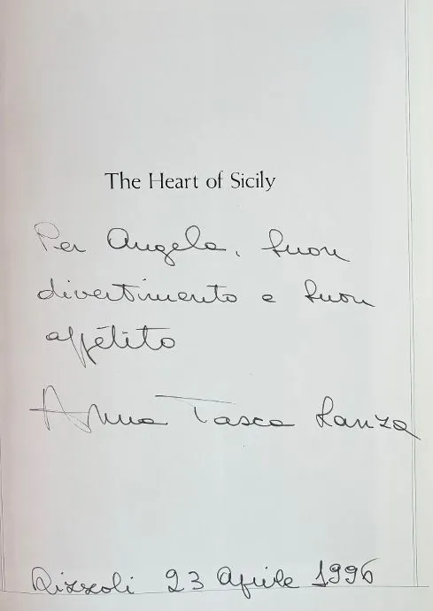 (Italian) The Heart of Sicily: Recipes and Reminiscences of Regaleali, A Country Estate.  (Anna Tasca Lanza) *SIGNED*
