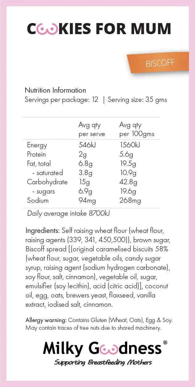 Lactation Cookies - Biscoff (Dairy-free)