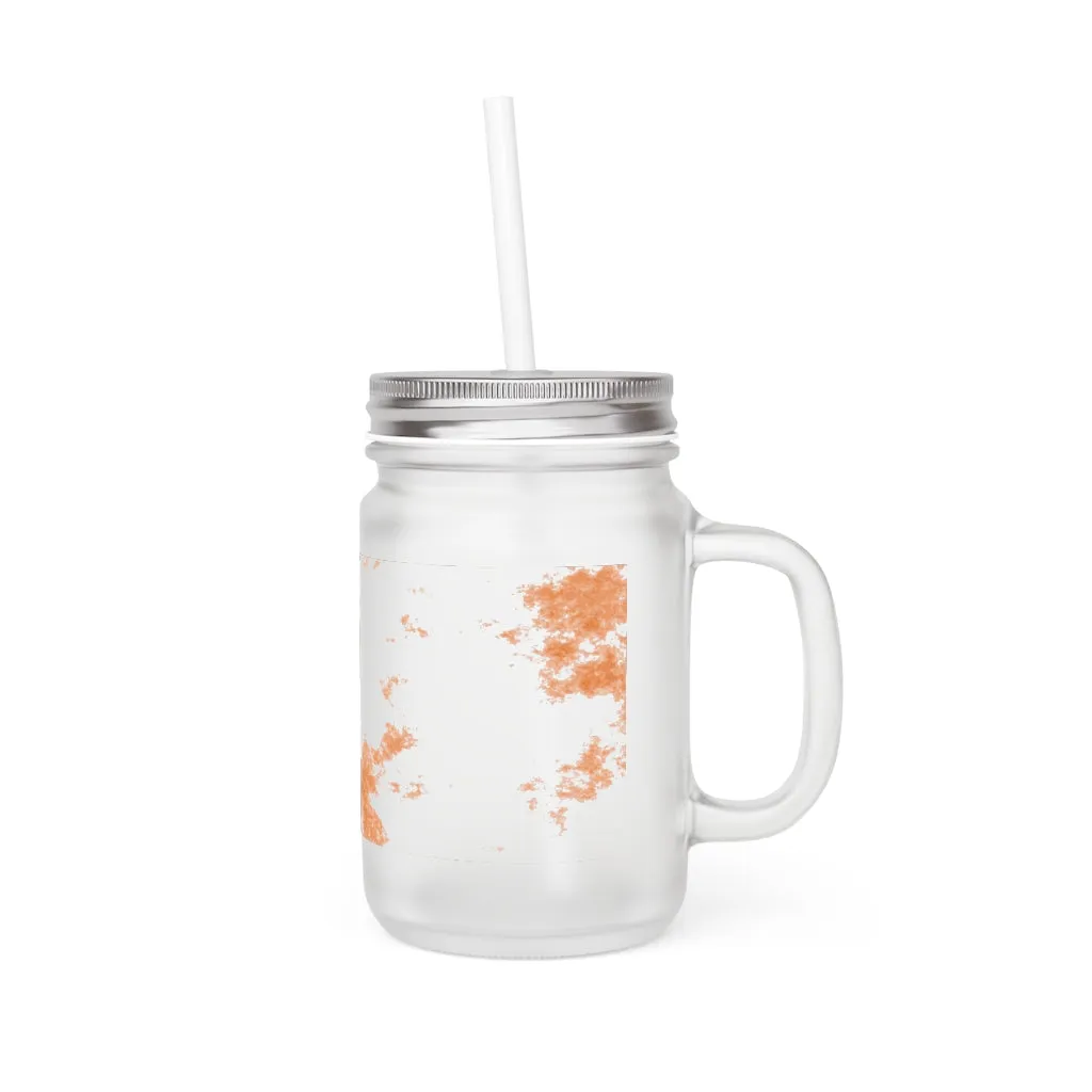Orange Cloud Mason Jar