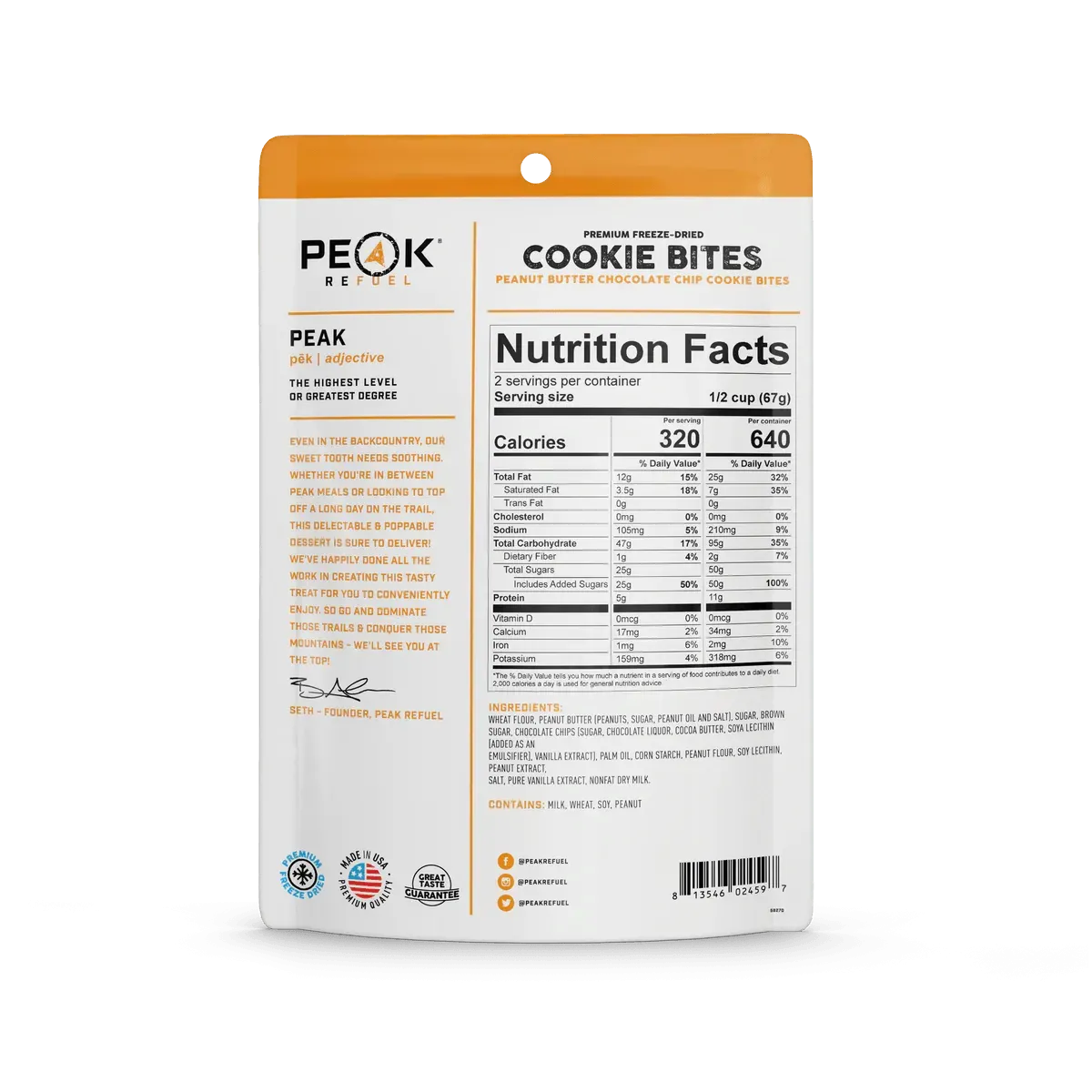 Peak Refuel | Peanut Butter Chocolate Chip Cookie Bites