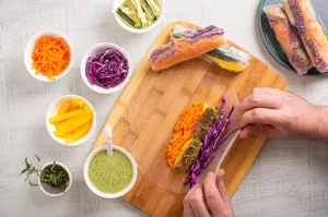 Pork Belly Spring Rolls with Creamy Coconut Dipping Sauce